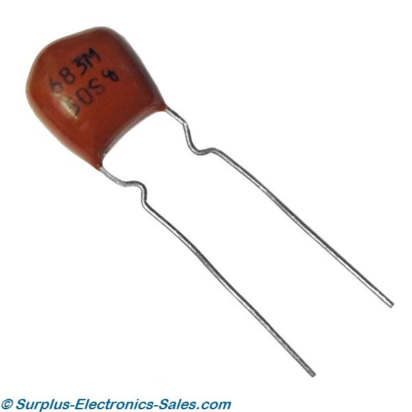 .068uF 50V Metallized Polyester Film 5/Pkg - Click Image to Close